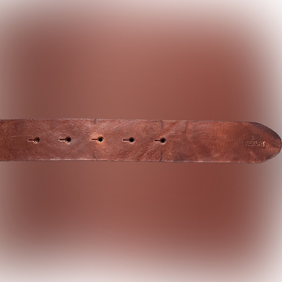 Replay Leather Men’s Anchor Plaque Belt - Picture 5 of 14